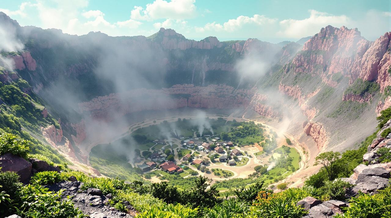 火山口的村庄